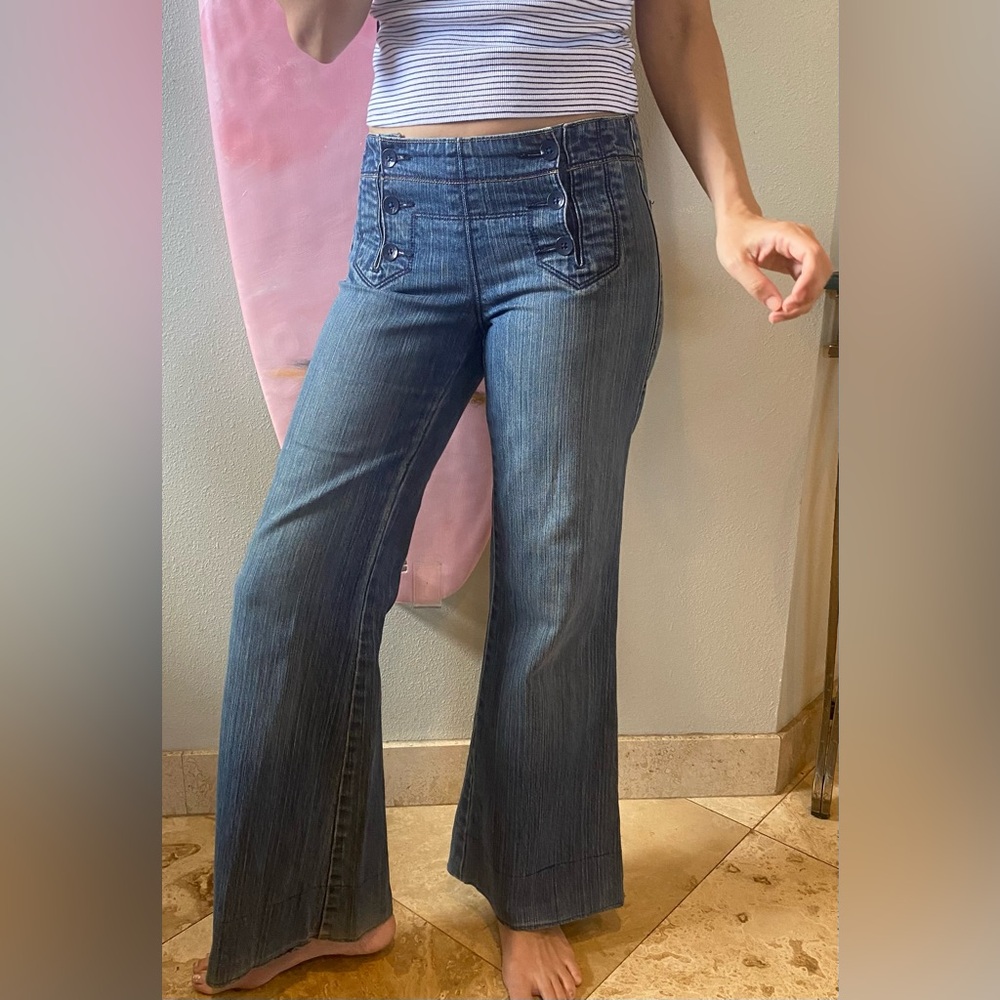 Old Navy washed blue sailor jeans. Boot cut.